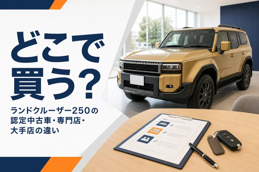 ランドクルーザー250の中古をどこで買うかを解説する記事のアイキャッチ