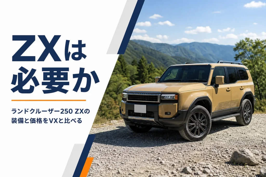ランドクルーザー250 ZXの専用装備と価格を解説する記事のアイキャッチ