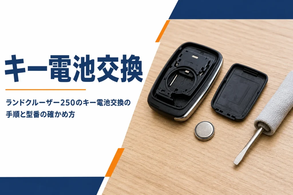 ランドクルーザー250のスマートキーの電池交換を解説する記事のアイキャッチ