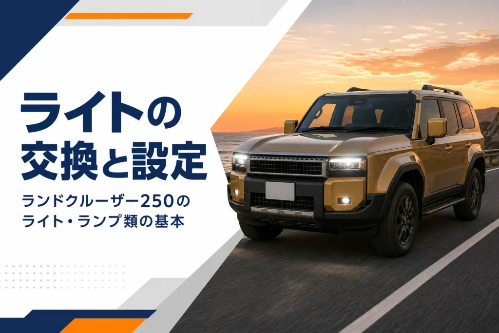 LEDヘッドライトを点けた大型SUVの前方