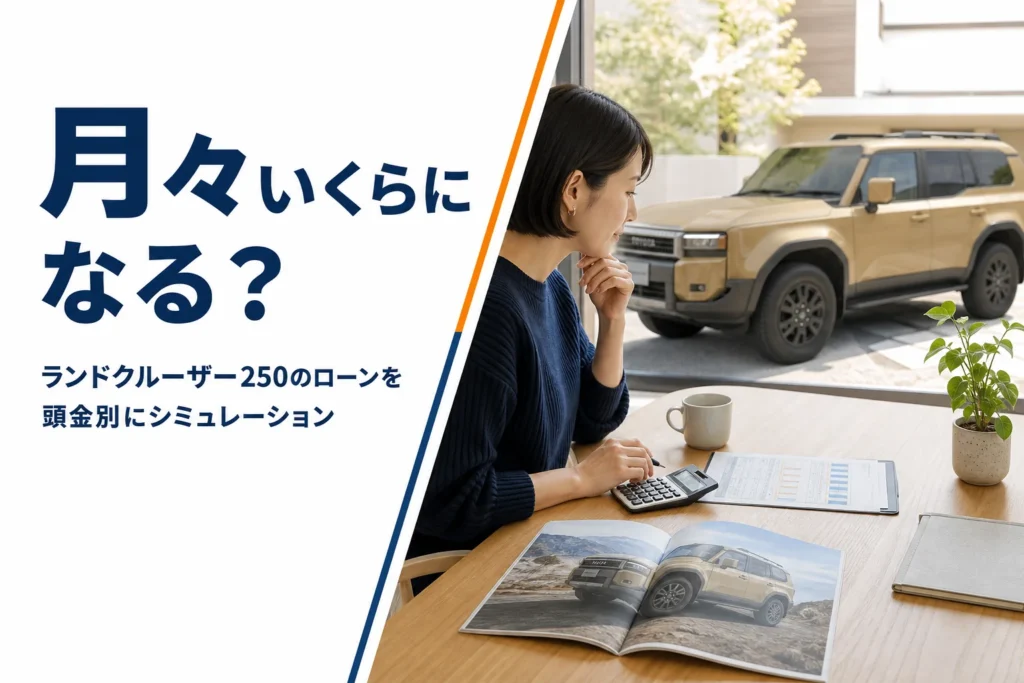 ランドクルーザー250のローンの月々を頭金別に計算する記事のアイキャッチ