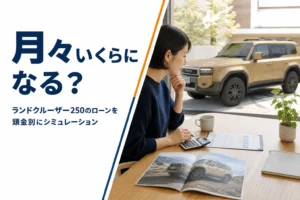 ランドクルーザー250のローンの月々を頭金別に計算する記事のアイキャッチ