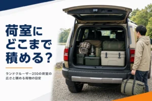 ランドクルーザー250の荷室の広さを解説する記事のアイキャッチ