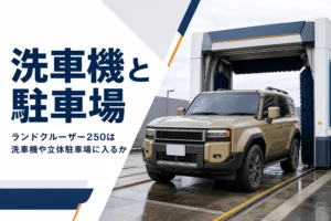 ランドクルーザー250が洗車機や立体駐車場に入るかを解説する記事のアイキャッチ