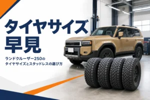 ランドクルーザー250のタイヤサイズと交換を解説する記事のアイキャッチ