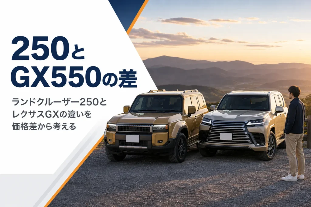 ランドクルーザー250とレクサスGX550の違いを比べる記事のアイキャッチ